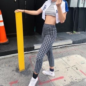 Brandy Melville cropped plaid pants
